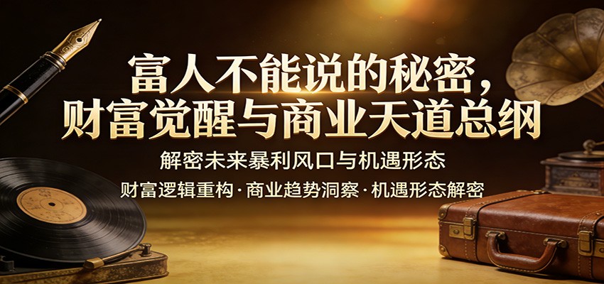 富人不能说的秘密，财富觉醒与商业天道总纲，解密未来暴利风口与机遇形态-驿想项目网