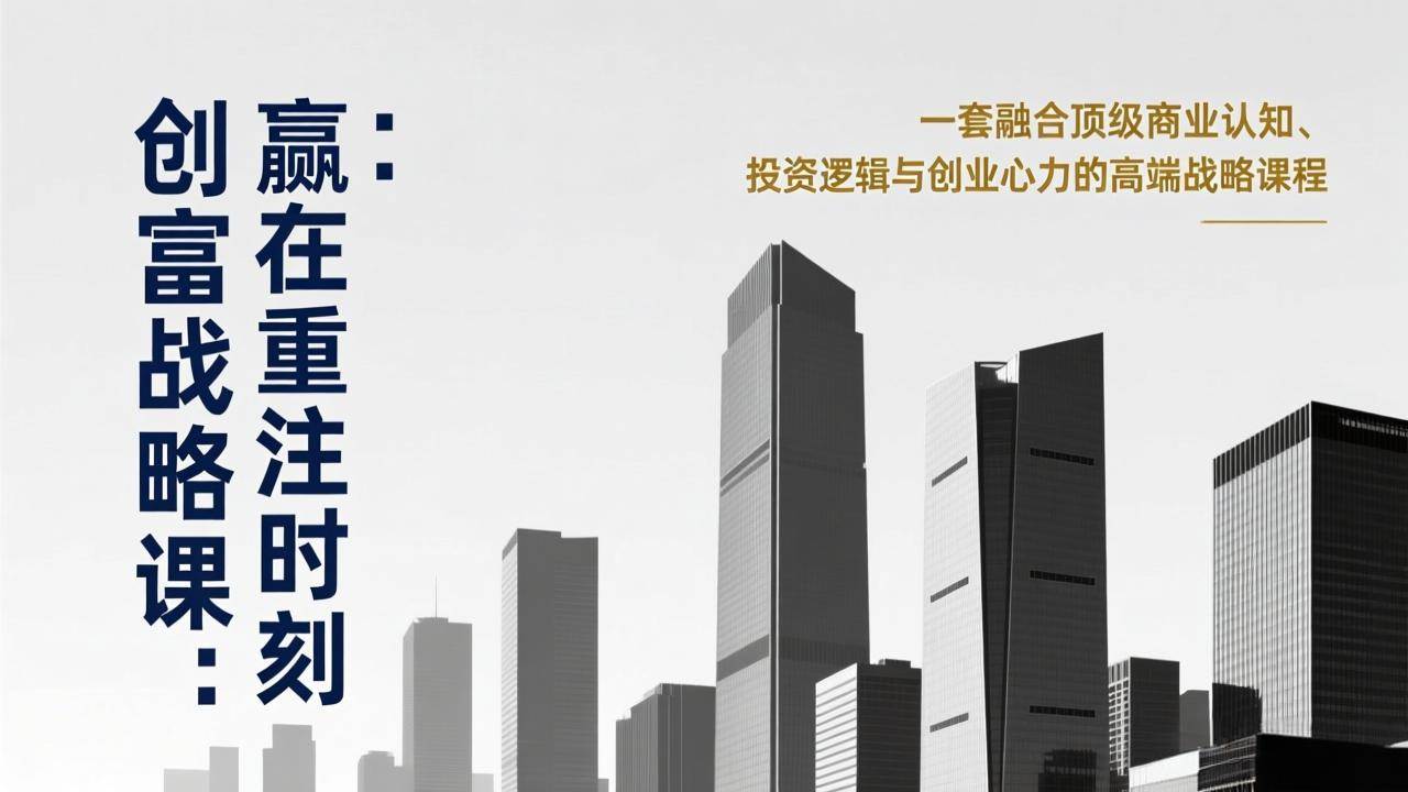 （17337期）《创富战略课：赢在重注时刻》一套融合顶级商业认知、投资逻辑与创业心力的高端战略课程-驿想项目网