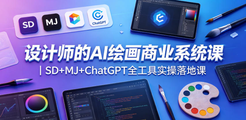 设计师的AI绘画商业系统课｜SD+MJ+ChatGPT全工具实操落地课-驿想项目网