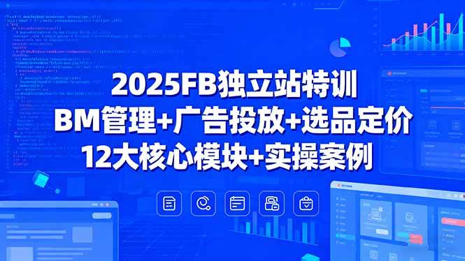 （15962期）2025FB独立站特训，BM管理+广告投放+选品定价，12大核心模块+实操案例-驿想项目网