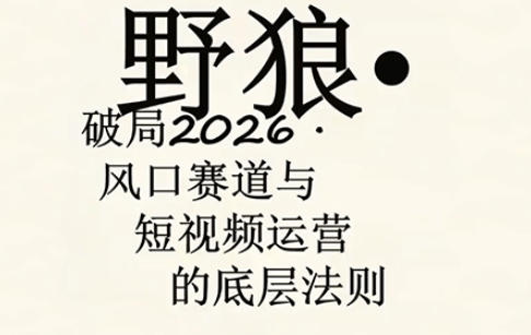 野狼团队·多平台实操运营课，覆盖AI口播、服装、好物、漫剪等热门玩法（更新4月）-驿想项目网