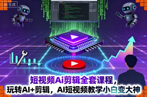 短视频Ai剪辑全套课程，玩转AI+剪辑，AI短视频教学小白变大神-驿想项目网