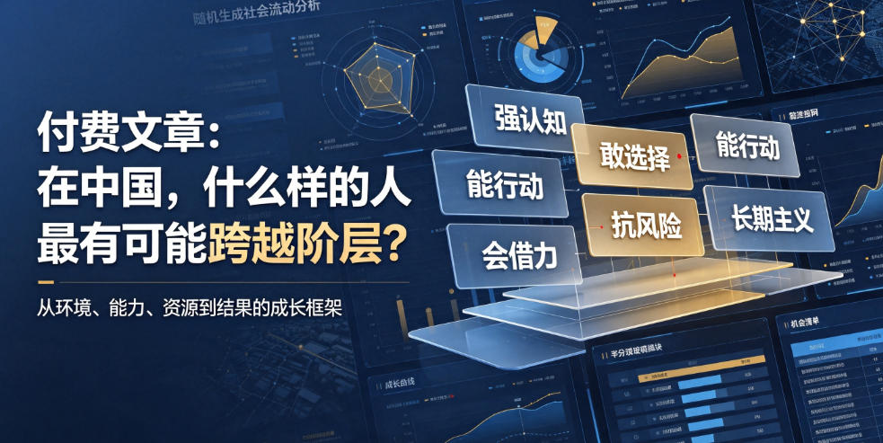 付费文章:在中国,什么样的人最有可能跨越阶层?-驿想项目网
