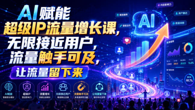 AI赋能超级IP流量增长课，无限接近用户，流量触手可及，让流量留下来-驿想项目网