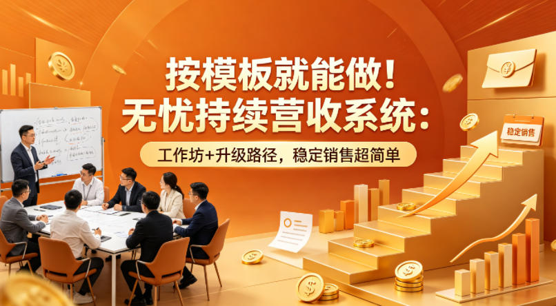 按模板就能做！无忧持续营收系统：工作坊+升级路径，稳定销售超简单【原创双语字幕】-驿想项目网