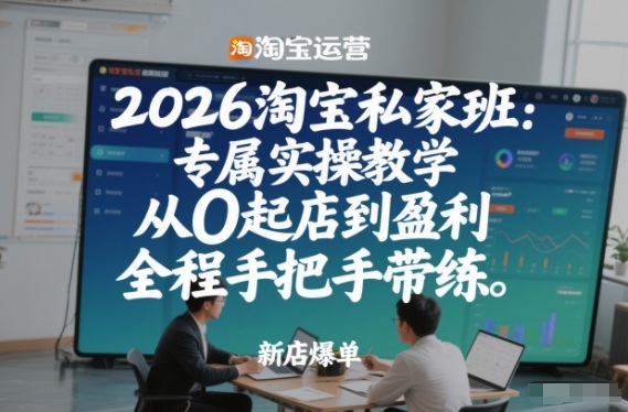 2026淘宝私家班：专属实操教学，从0起店到盈利，全程手把手带练（更新26年3月）-驿想项目网