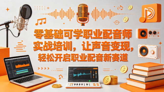 零基础可学职业配音师实战培训，让声音变现，轻松开启职业配音新赛道-驿想项目网