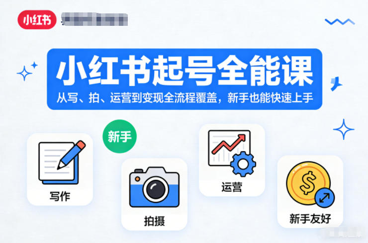小红书起号全能课,从写、拍、运营到变现全流程覆盖,新手也能快速上手-驿想项目网