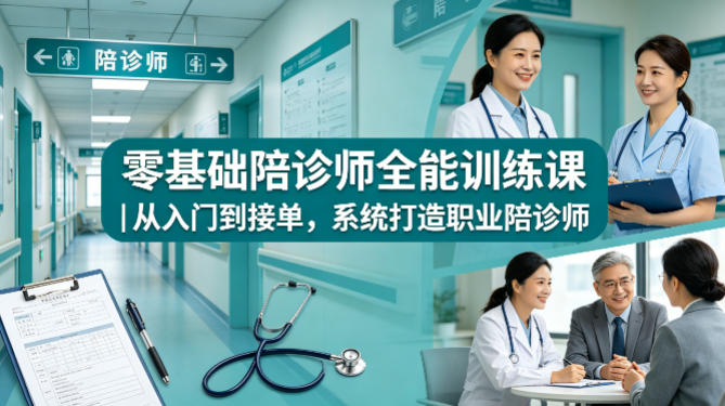 零基础陪诊师全能训练课｜从入门到接单，系统打造职业陪诊师-驿想项目网