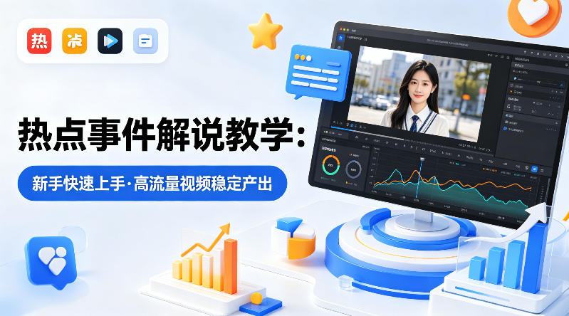 某大V的热点事件解说教学，新手也能快速上手，稳定产出高流量解说视频-驿想项目网