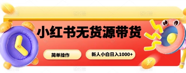 小红书无货源带货项目，简单无脑，新人小白日入多张-驿想项目网