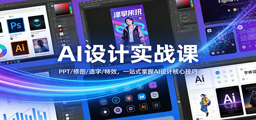 AI设计实战课：PPT/修图/造字/特效，一站式掌握AI设计核心技巧-驿想项目网