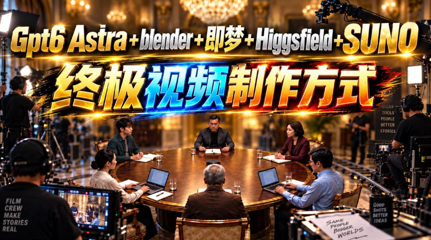 GPT-6 Astra+Blender+即梦+Higgsfield+Suno=终极视频制作方式!-驿想项目网