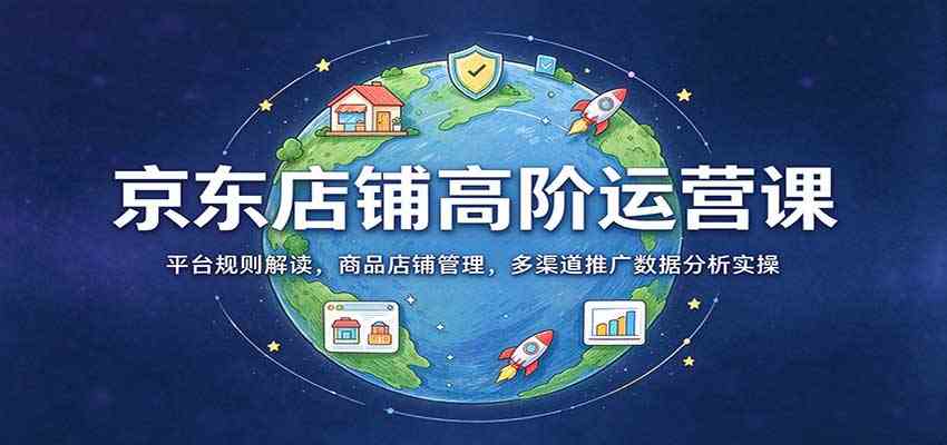 京东店铺高阶运营课：平台规则解读，商品店铺管理，多渠道推广数据分析实操-驿想项目网