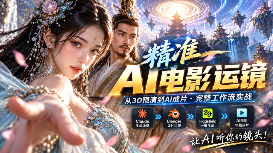 AI视频终于能精准运镜了!Claude+Blender+Higgsfield免费插件实测-驿想项目网