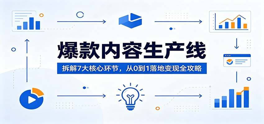 爆款内容生产线：拆解7大核心环节，从0到1落地变现全攻略-驿想项目网