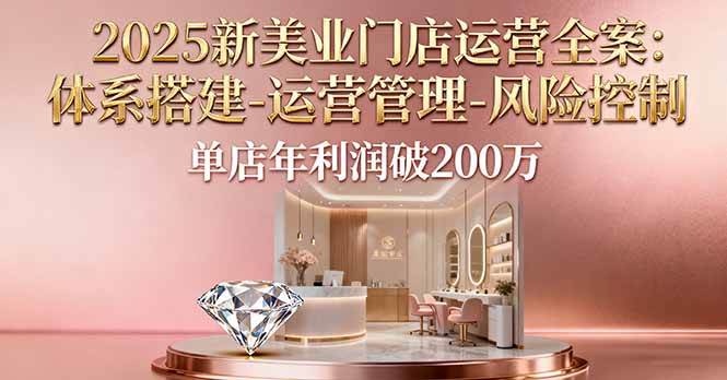(16216期)2025新美业门店运营全案:体系搭建-运营管理-风险控制,单店年利润破200万-驿想项目网