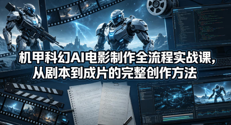 机甲科幻AI电影制作全流程实战课，从剧本到成片的完整创作方法-驿想项目网