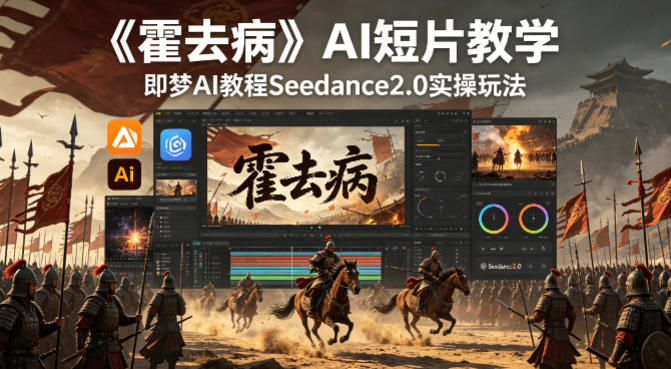 《霍去病》AI短片教学，即梦AI教程Seedance2.0实操玩法-驿想项目网
