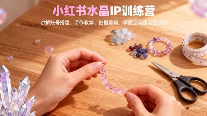 (16475期)小红书水晶IP训练营,讲解账号搭建、手作教学、拍摄剪辑,全流程运营技能-驿想项目网