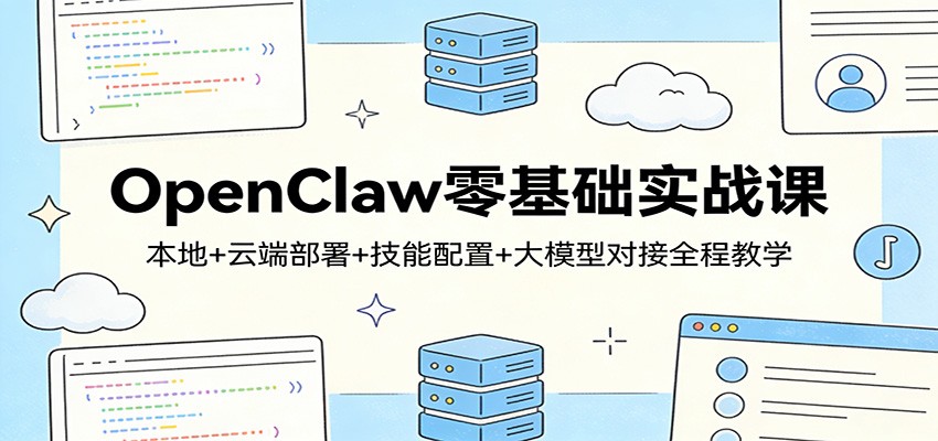 OpenClaw零基础实战课：本地+云端部署+技能配置+大模型对接全程教学-驿想项目网