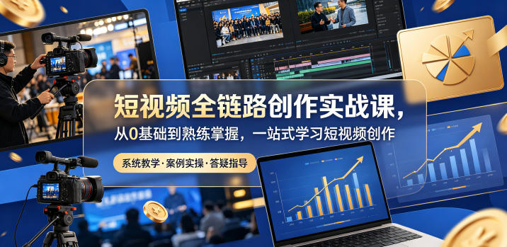 短视频全链路创作实战课，从0基础到熟练掌握，一站式学习短视频创作-驿想项目网