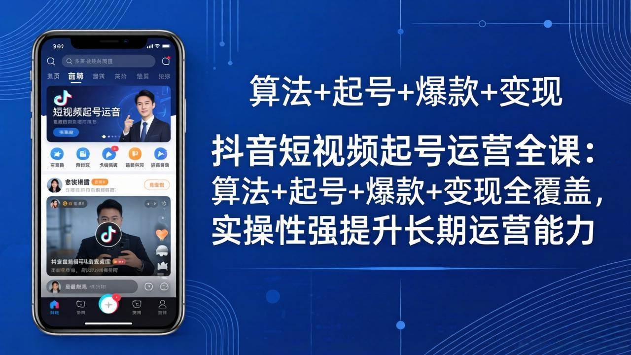 （18071期）抖音短视频起号运营全课：算法+起号+爆款+变现全覆盖，实操性强提升长期运营能力-驿想项目网