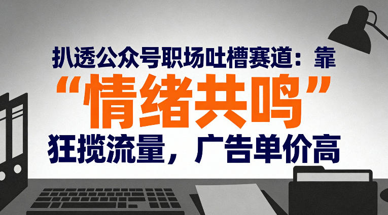 扒透公众号职场吐槽赛道：靠“情绪共鸣”狂揽流量，广告单价高-驿想项目网