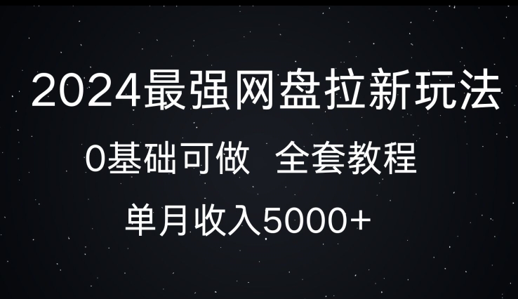 2024最强网盘拉新玩法，0基础可做，单月收入5000+-驿想项目网