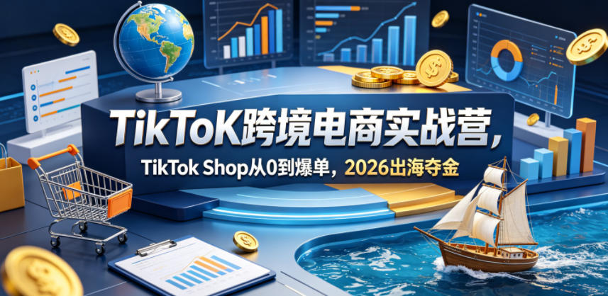 TikToK跨境电商实战营，TikTok Shop从0到爆单，2026出海夺金-驿想项目网