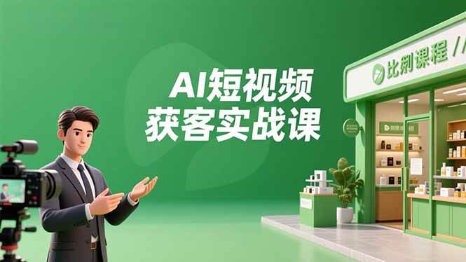 (16747期)AI短视频获客实战课,数字人创作、实体行业应用、精准引流,30天获取客源月入6万+-驿想项目网