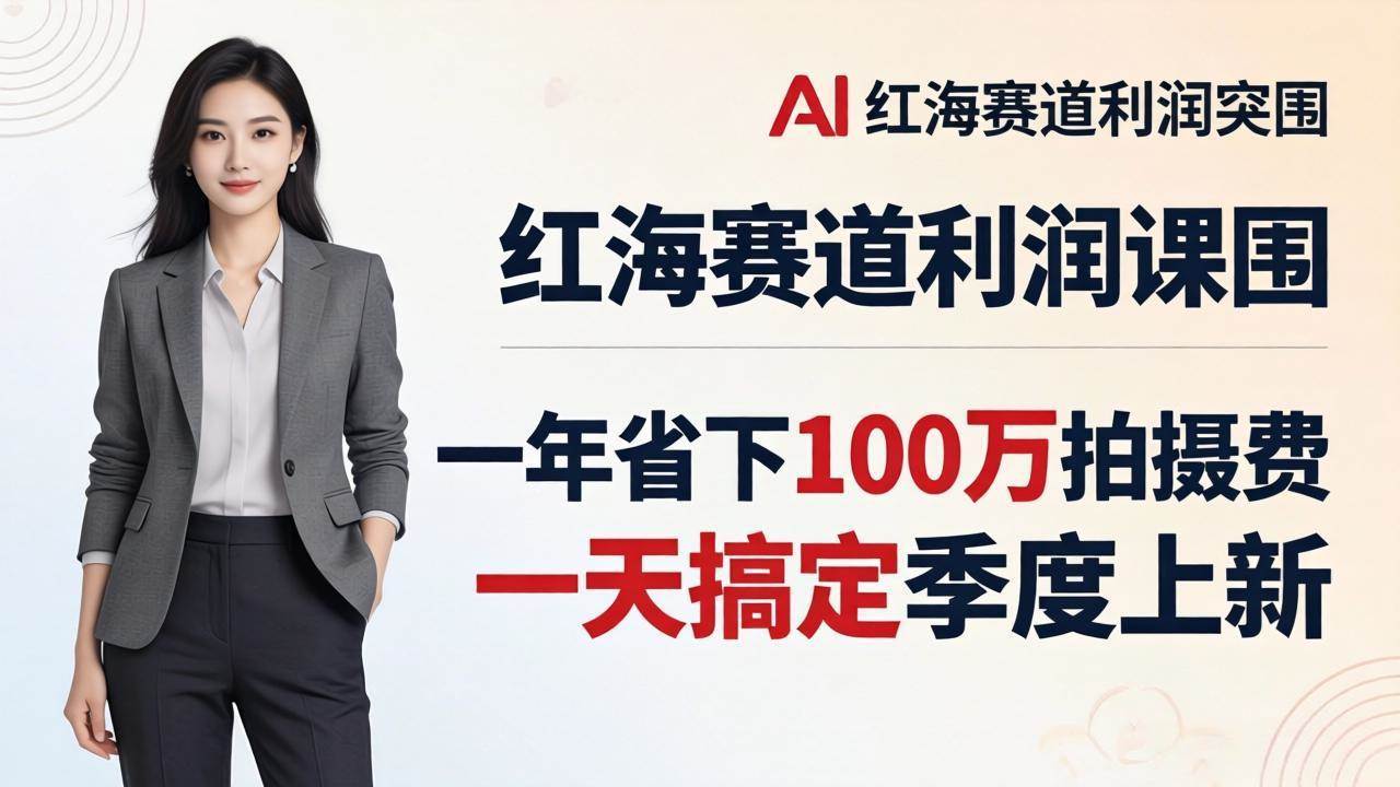 （17884期）服装老板AI模特图课：一年省下100万拍摄费，一天搞定季度上新，红海赛道利润突围-驿想项目网