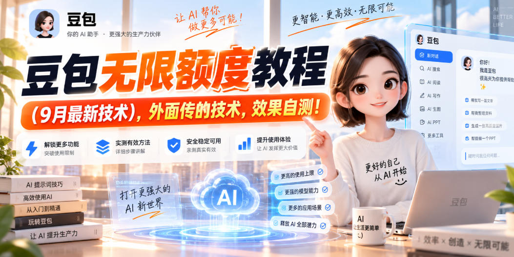 豆包无限额度教程（9月最新技术），外面传的技术，效果自测！-驿想项目网