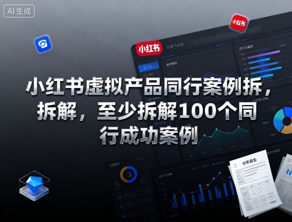 小红书虚拟产品同行案例拆解，至少拆解100个同行成功案例-驿想项目网