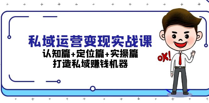 （13387期）私域运营变现实战课：认知篇+定位篇+实操篇，打造私域赚钱机器-驿想项目网