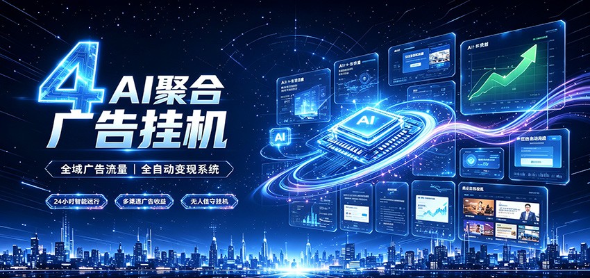 全域广告流量聚合，AI无人挂机稳赚佣金，打造长期稳定被动收入副业-驿想项目网