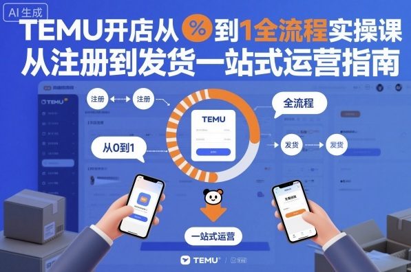 TEMU开店从0到1全流程实操课，从注册到发货一站式运营指南-驿想项目网