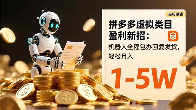 （16529期）拼多多虚拟类目盈利新招：机器人全程包办回复发货，轻松月入 1-5W-驿想项目网