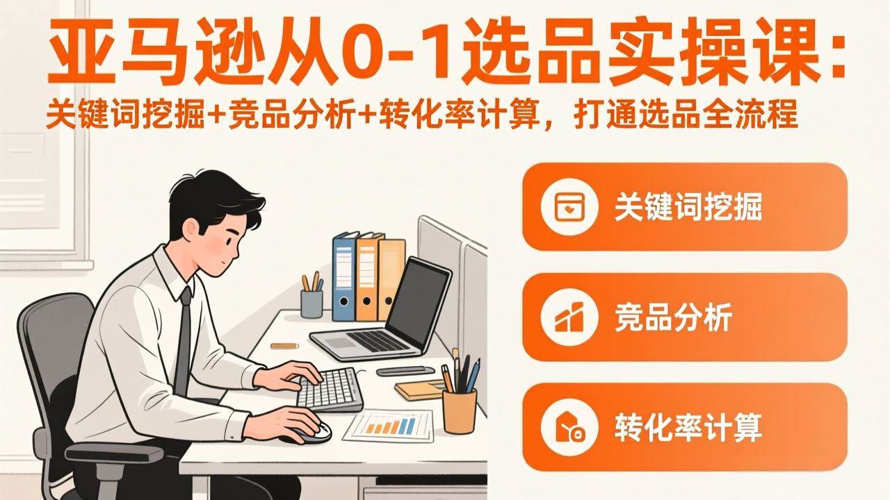 （17567期）亚马逊从0-1选品实操课(更新3月)：关键词挖掘+竞品分析+转化率计算，47节打通选品全流程-驿想项目网