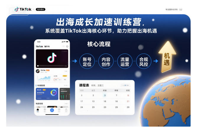出海成长加速训练营，系统覆盖TikTok出海核心环节，助力把握出海机遇（更新）-驿想项目网