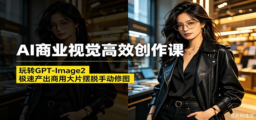 AI商业视觉高效创作课：玩转GPT-Image2，极速产出商用大片摆脱手动修图-驿想项目网