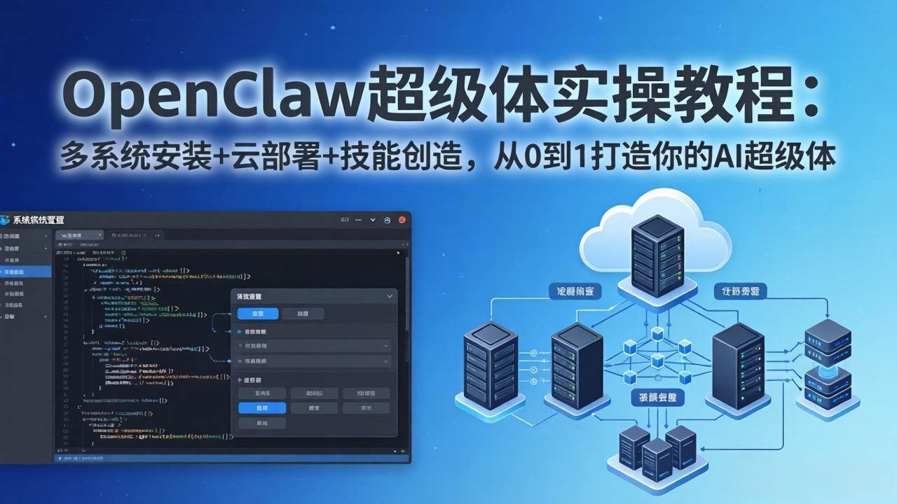 （17603期）OpenClaw-小龙虾 超级体实操教程：多系统安装+云部署+技能创造，从0到1打造你的AI超级体-驿想项目网