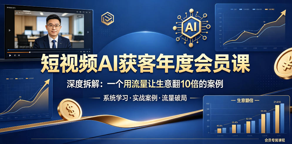 短视频AI获客年度会员课，深度拆解，一个用流量让生意翻10倍的案例-驿想项目网