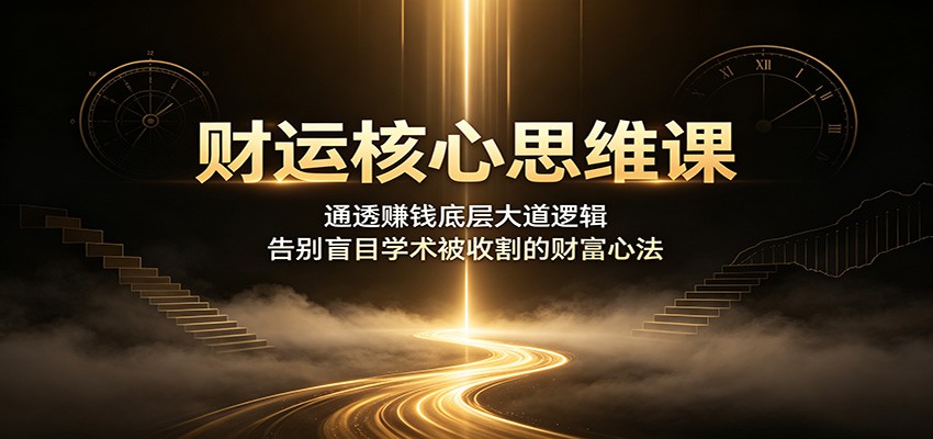 财运核心思维课:通透赚钱底层大道逻辑,告别盲目学术被收割的财富心法-驿想项目网