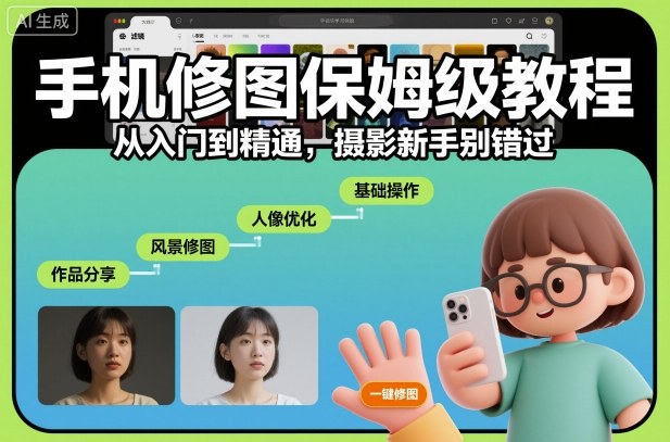 手机修图保姆级教程,从入门到精通,摄影新手别错过-驿想项目网