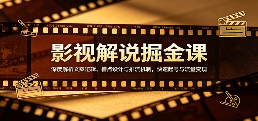 影视解说掘金课：深度解析文案逻辑、槽点设计与推流机制，快速起号与流量变现-驿想项目网
