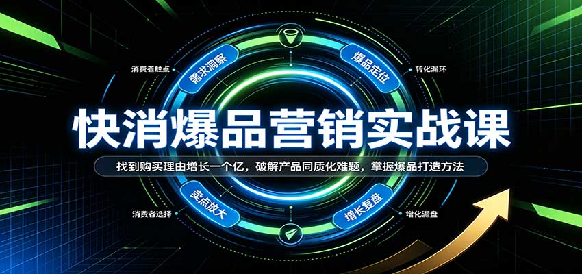 快消爆品营销实战课：找到购买理由增长一个亿，破解产品同质化难题，掌握爆品打造方法-驿想项目网