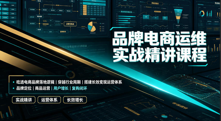 品牌电商运维实战精讲课程｜吃透电商品牌落地逻辑、穿越行业周期、搭建长效变现运营体系-驿想项目网