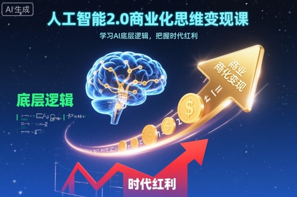 人工智能2.0商业化思维变现课,学习AI底层逻辑,把握时代红利-驿想项目网