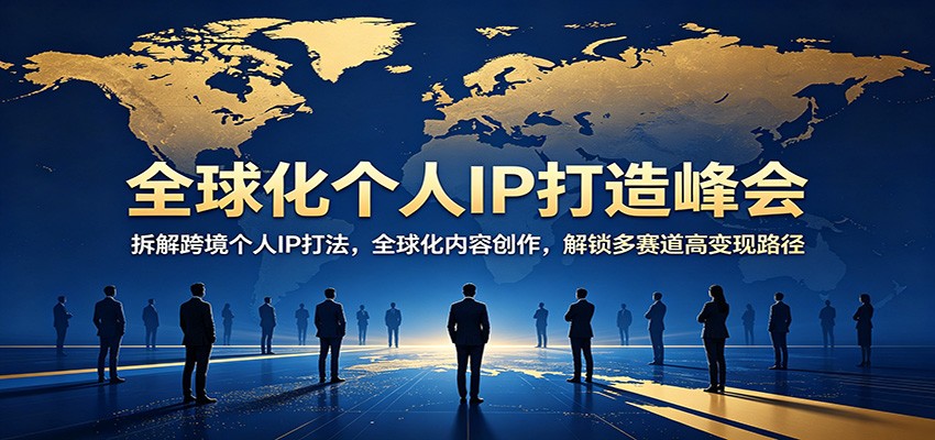 全球化个人IP打造峰会：拆解跨境个人IP打法，全球化内容创作，解锁多赛道高变现路径-驿想项目网
